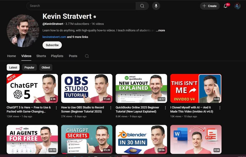 قناة Kevin Stratvert: قناة يوتيوب تعليمية متميزة لتعلم أي شيء خطوة بخطوة